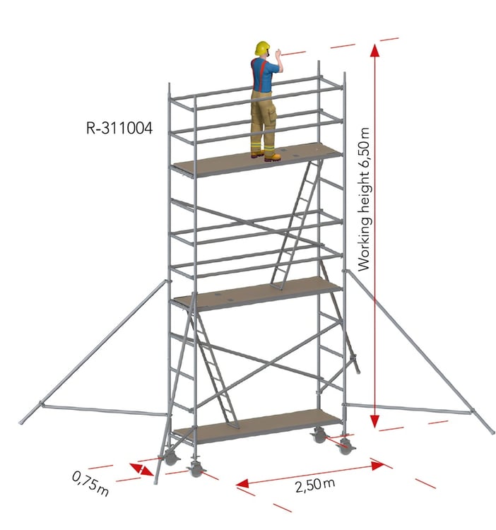 RALUTECH Rolling Tower 75 × 250 cm, R-311004, view 1