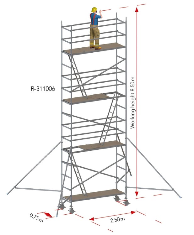RALUTECH Rolling Tower 75 × 250 cm, R-311006, view 1