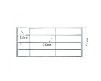 5 Bar Field Gates, Galvanised Field Gates