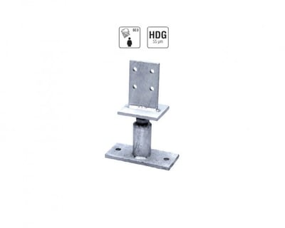 Adjustable T-Type Post Support With Base Plate, Adjustable Post Supports