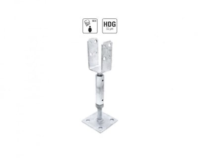 Adjustable Y-Type Post Supports With Long Nut & Base Plate, Adjustable Post Supports