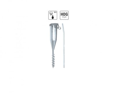 Spiral Pole Anchor For Round Post, Ground Anchors and Ground Plates